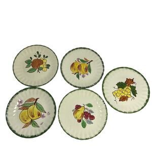 Blue Ridge Southern pottery plates 8.5” peaches pomegranate pear grapes